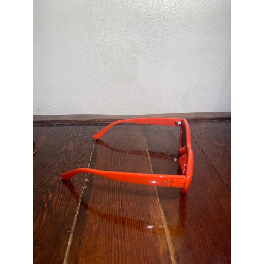 Orange Skinny Cat Eye Sunglasses Retro Vintage Style Contemporary Mod Festival